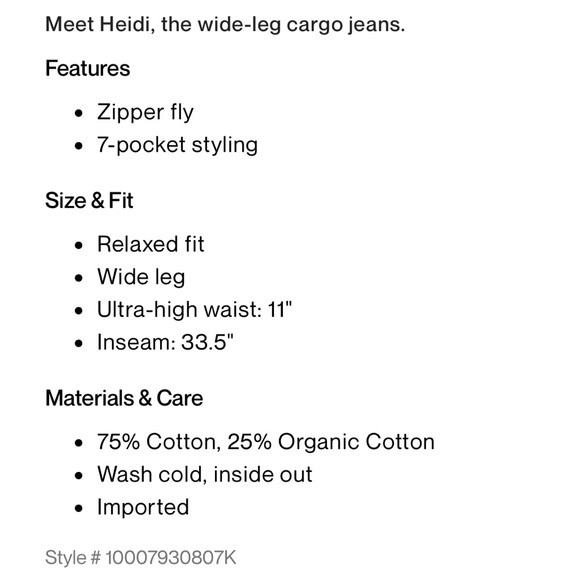 Heidi Ultra High Waisted Cargo Jeans - Picture 5 of 5